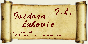 Isidora Luković vizit kartica